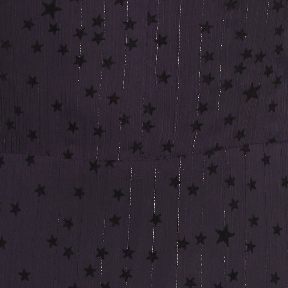 Avec Les Filles Flocked Star Ruffle Dress Navy/Blk - Picture 3 of 8